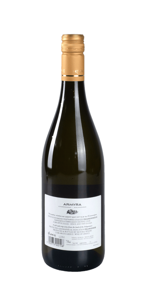 src:https://www.mygreekwine.de/media/e3/fc/bf/1693425445/armyra-chardonnay-malagousia-domaine skouras-hinten.png