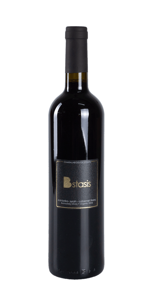 src:https://www.mygreekwine.de/media/f0/b1/44/1703175439/bstasis-cabernet franc-syrah-koiniariko-charalaboglou-serres-etikett-vorne.png
