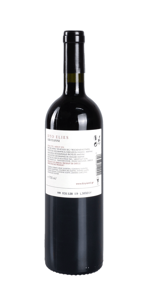 src:https://www.mygreekwine.de/media/ab/1f/b9/1711463670/dyo elies-syrah-merlot-kir yiannis-etikett-hinten.png