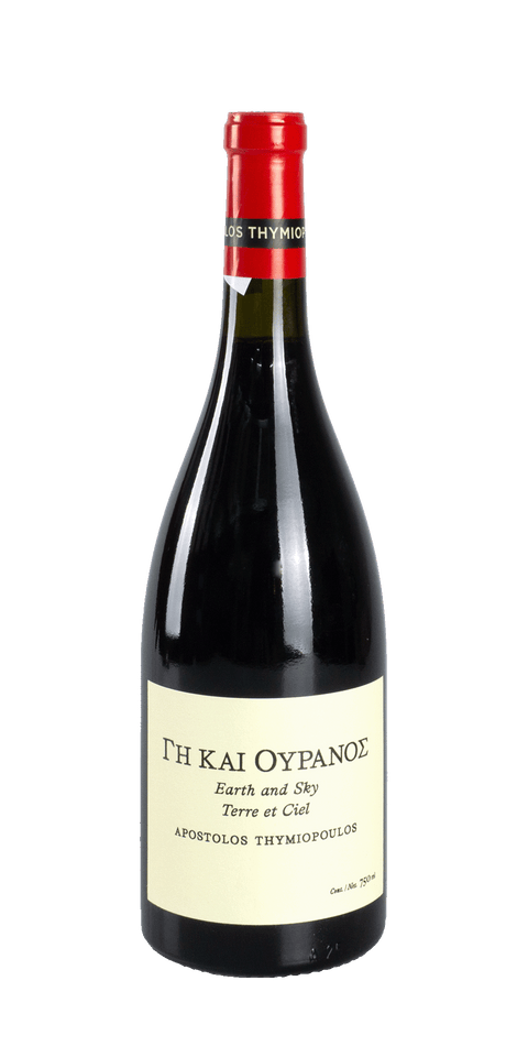 src:https://www.mygreekwine.de/media/6f/e9/a0/1700564123/erde und himmel-xinomavro-rotwein-thymiopoulos-etikett-vorne.png