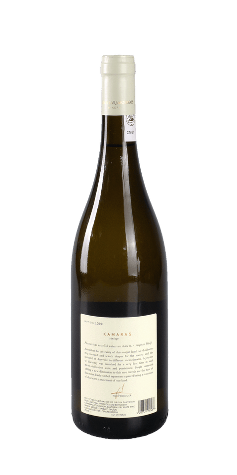 src:https://www.mygreekwine.de/media/5c/ea/ac/1692738559/kamaras-single vineyard-assyrtiko-santorini-artemis karamolegos-assyrtiko-etikett-hinten.png