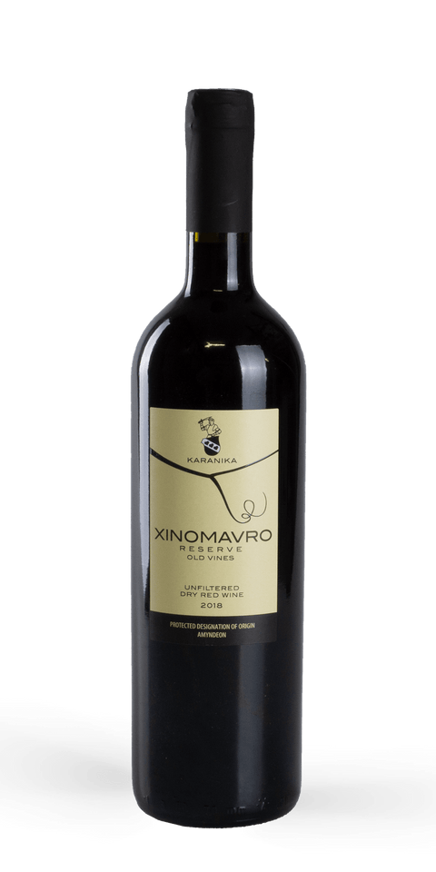 src:https://www.mygreekwine.de/media/7a/fb/73/1664208600/xinomavro-old vines-karanika-etikett-vorne.png