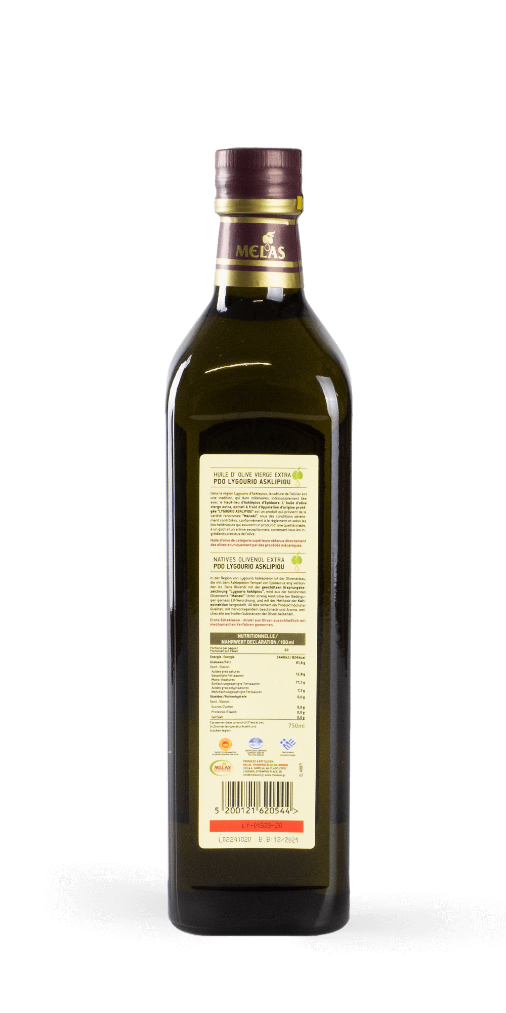 Melas Natives Olivenöl Extra Lygourio 0,75 l
